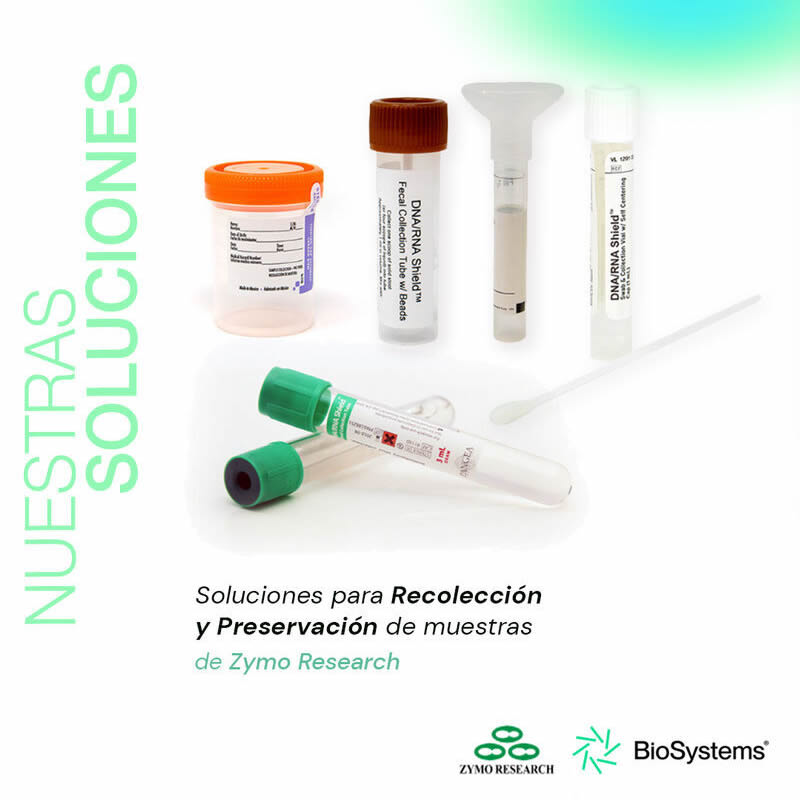 Zymo Research ofrece la línea de productos "Recolección y Preservación de Muestras"
